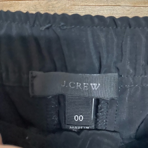 J.Crew size 00 Black Mid-rise Elastic Waist Pleated Dress Crop Pant with Pockets - Picture 2 of 11